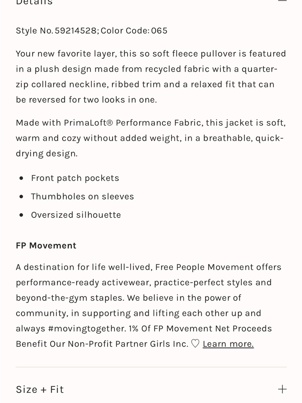Free people movement mountain dreamin reversible Quarter‑Zip Pullover Jacket - Picture 8 of 8
